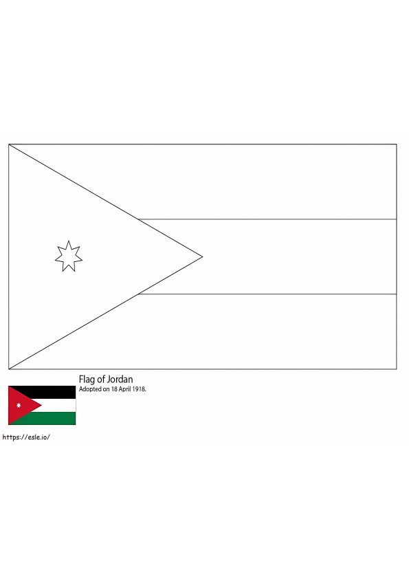 Flaga Jordanii kolorowanka