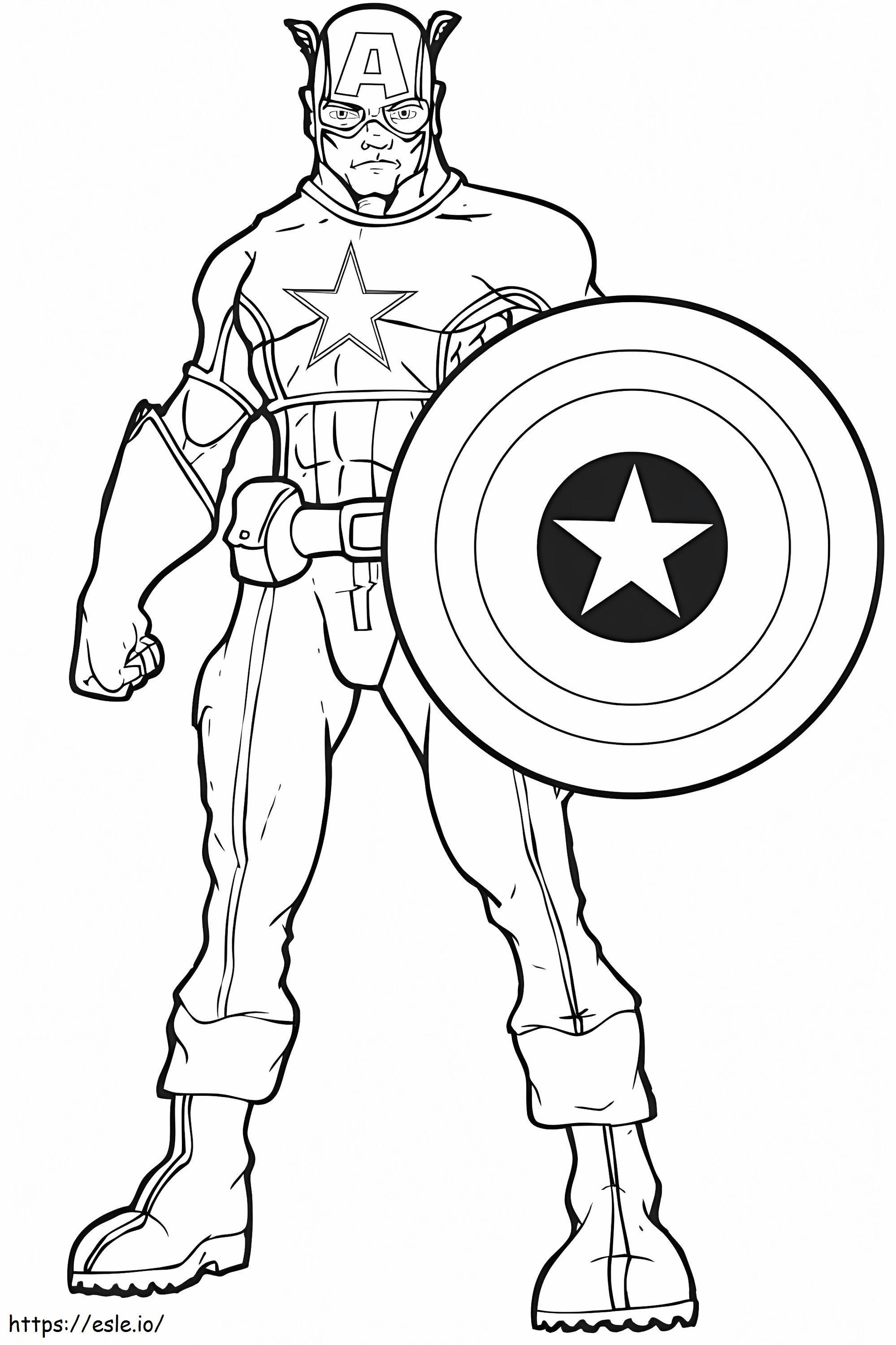 Awesome Cartoon Of Captain America coloring page