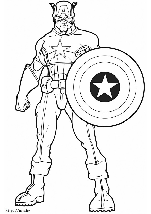 Coloriage Superbe dessin animé de Captain America à imprimer dessin