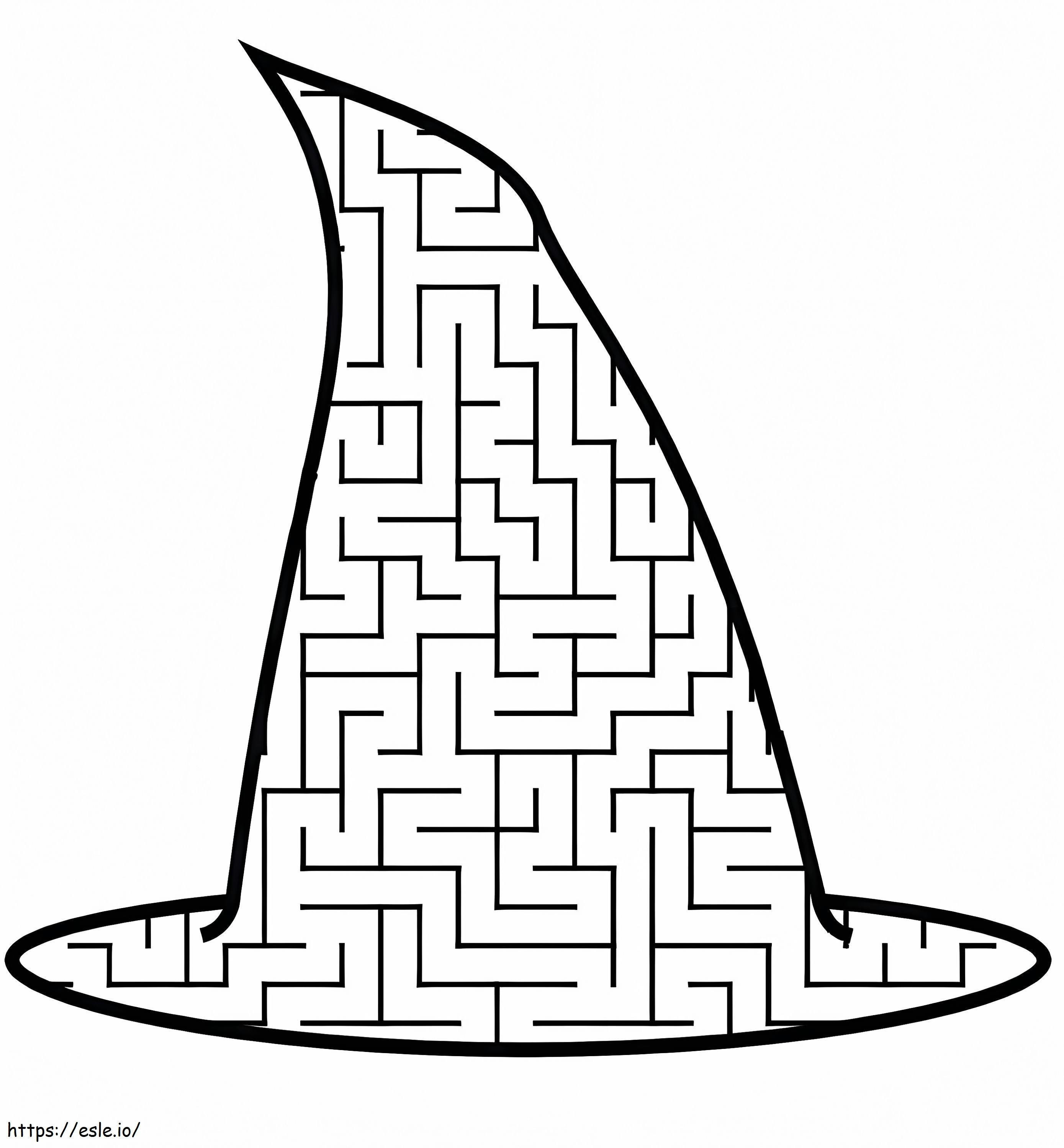 Labirinto do Chapéu de Bruxa para colorir