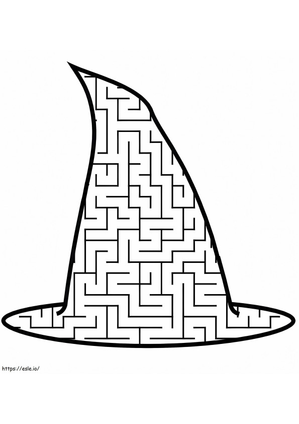 Labirinto do Chapéu de Bruxa para colorir