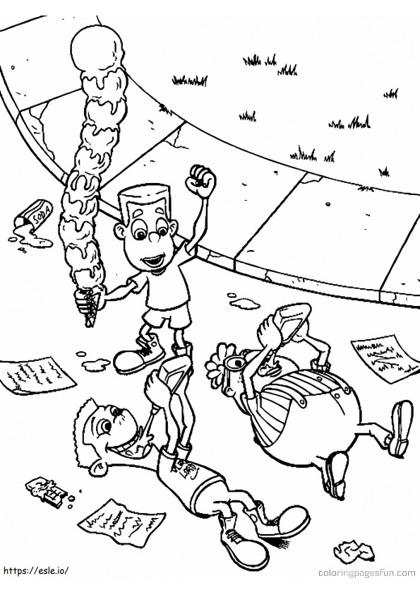 Jimmy Neutron With Friends coloring page