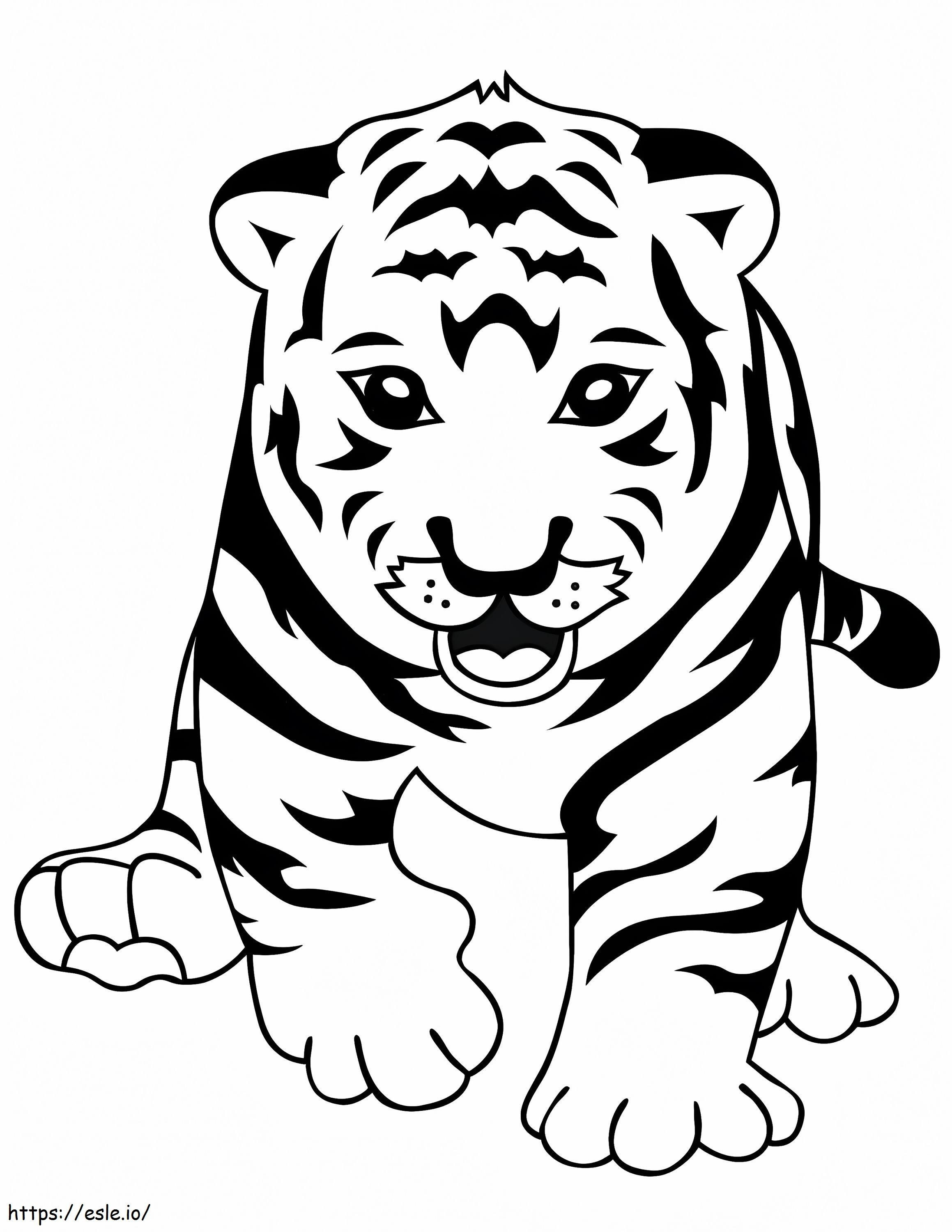 Coloriage Joli bébé tigre à imprimer dessin