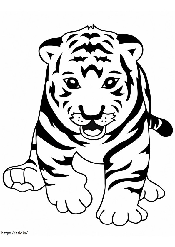 Coloriage Joli bébé tigre à imprimer dessin