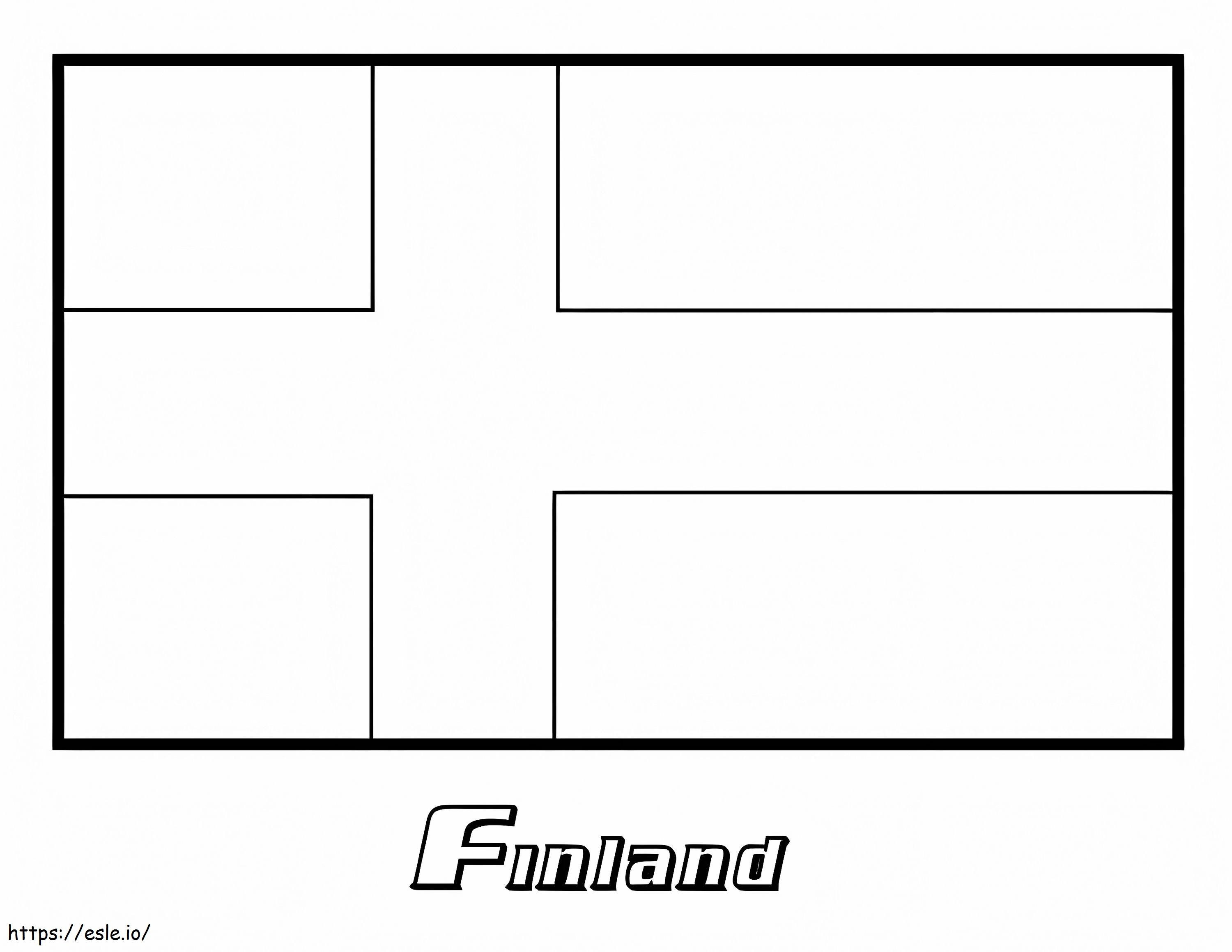 フィンランドの国旗 ぬりえ - 塗り絵