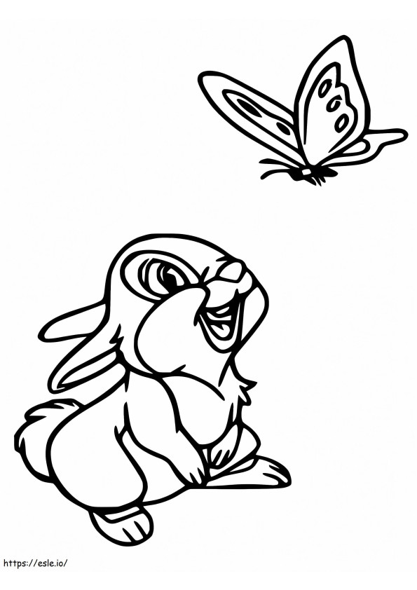 Thumper And Butterfly coloring page