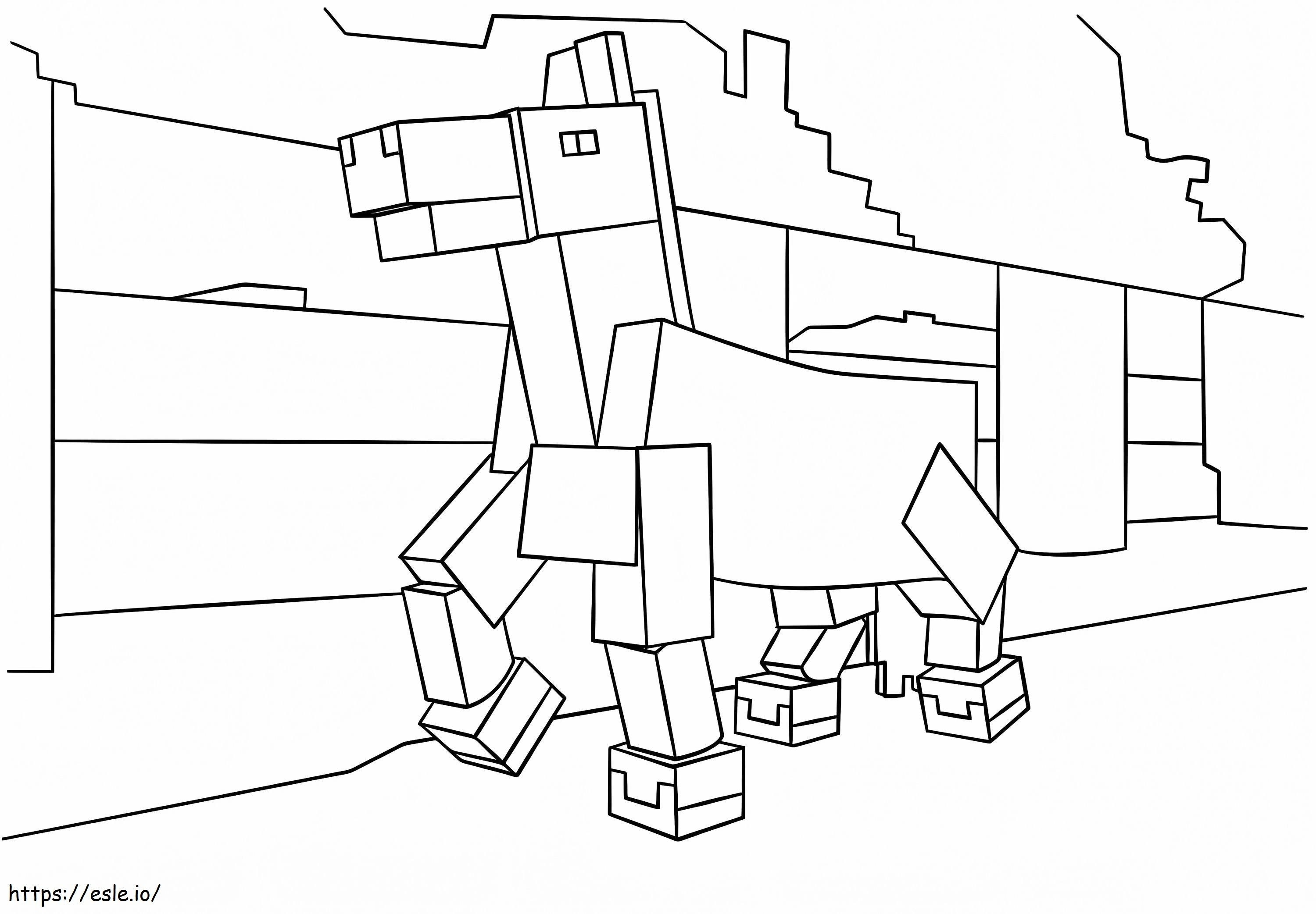 Cavalo Sorridente Minecraft para colorir
