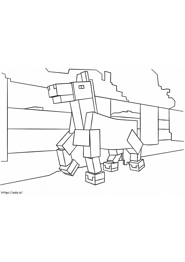 Coloriage Cheval souriant Minecraft à imprimer dessin