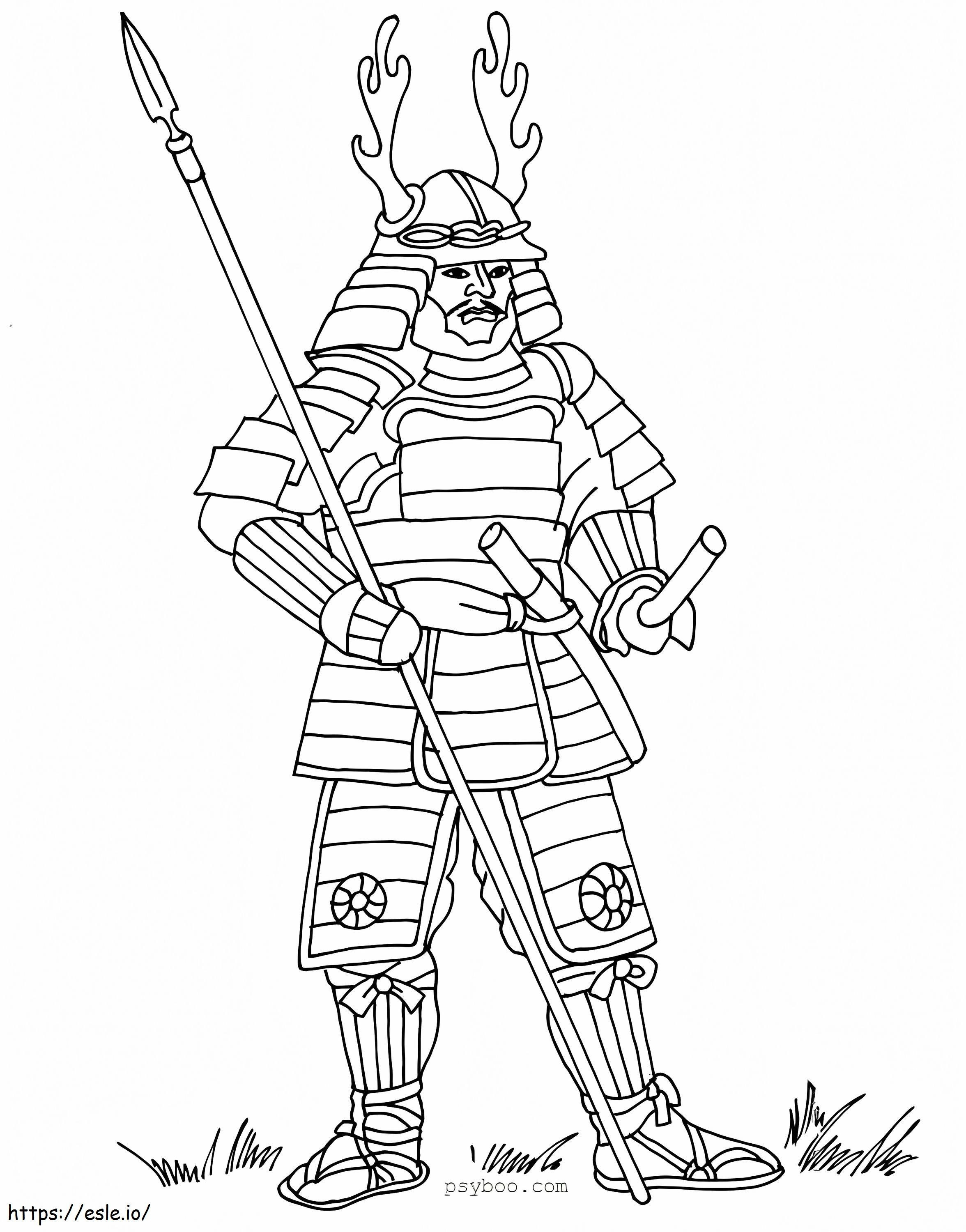 Samurai Básico para colorir