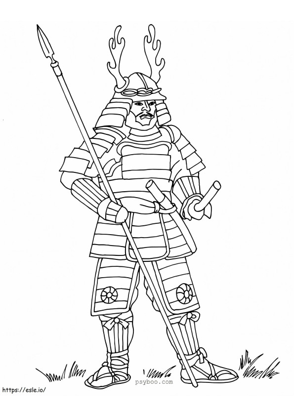 Perus samurai värityskuva
