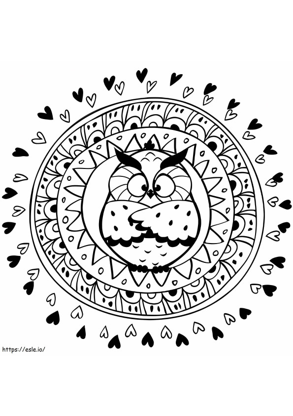 Owl Mandala coloring page