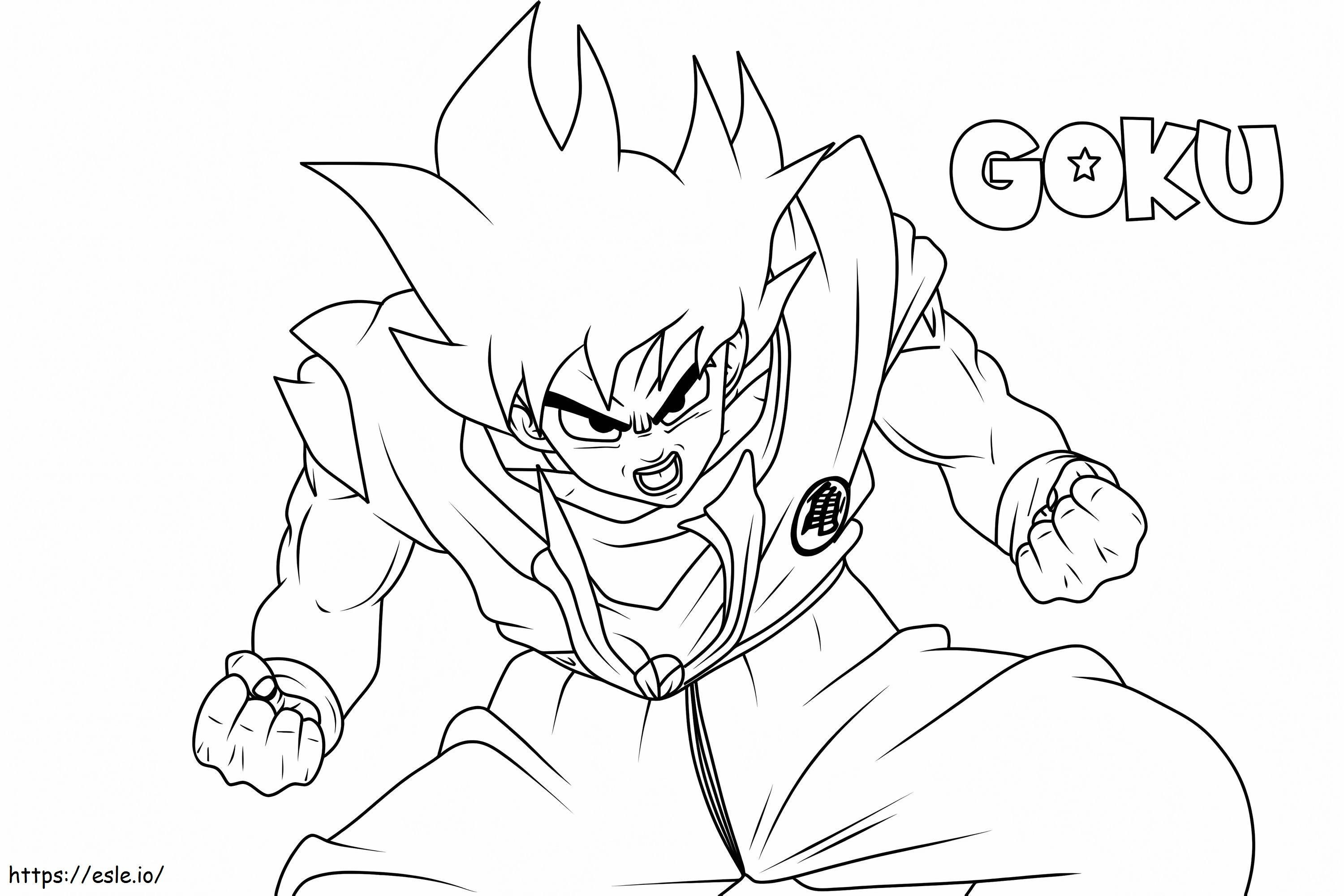 Goku Enojado de colorat