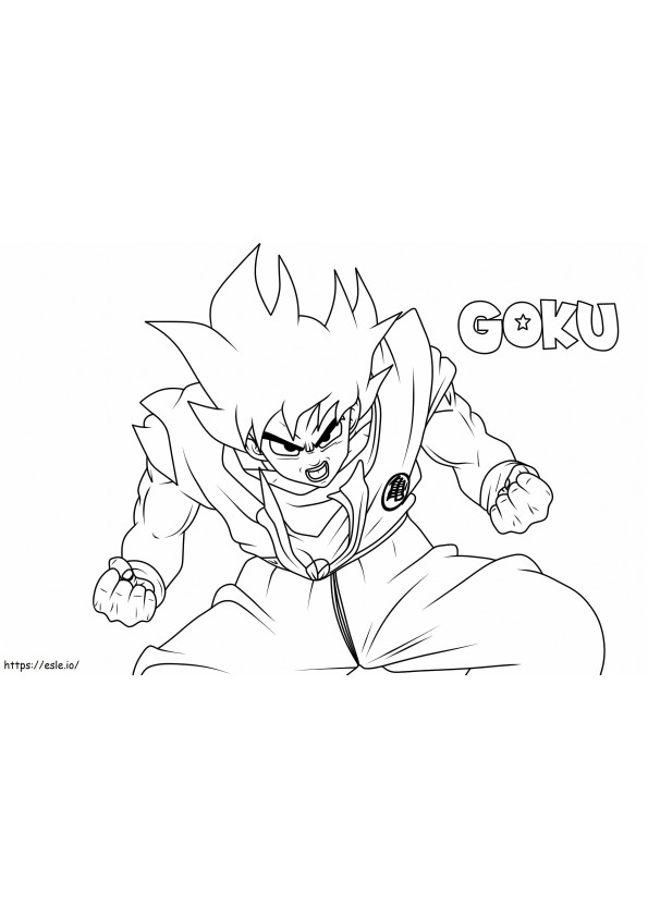 Goku Enojado para colorir