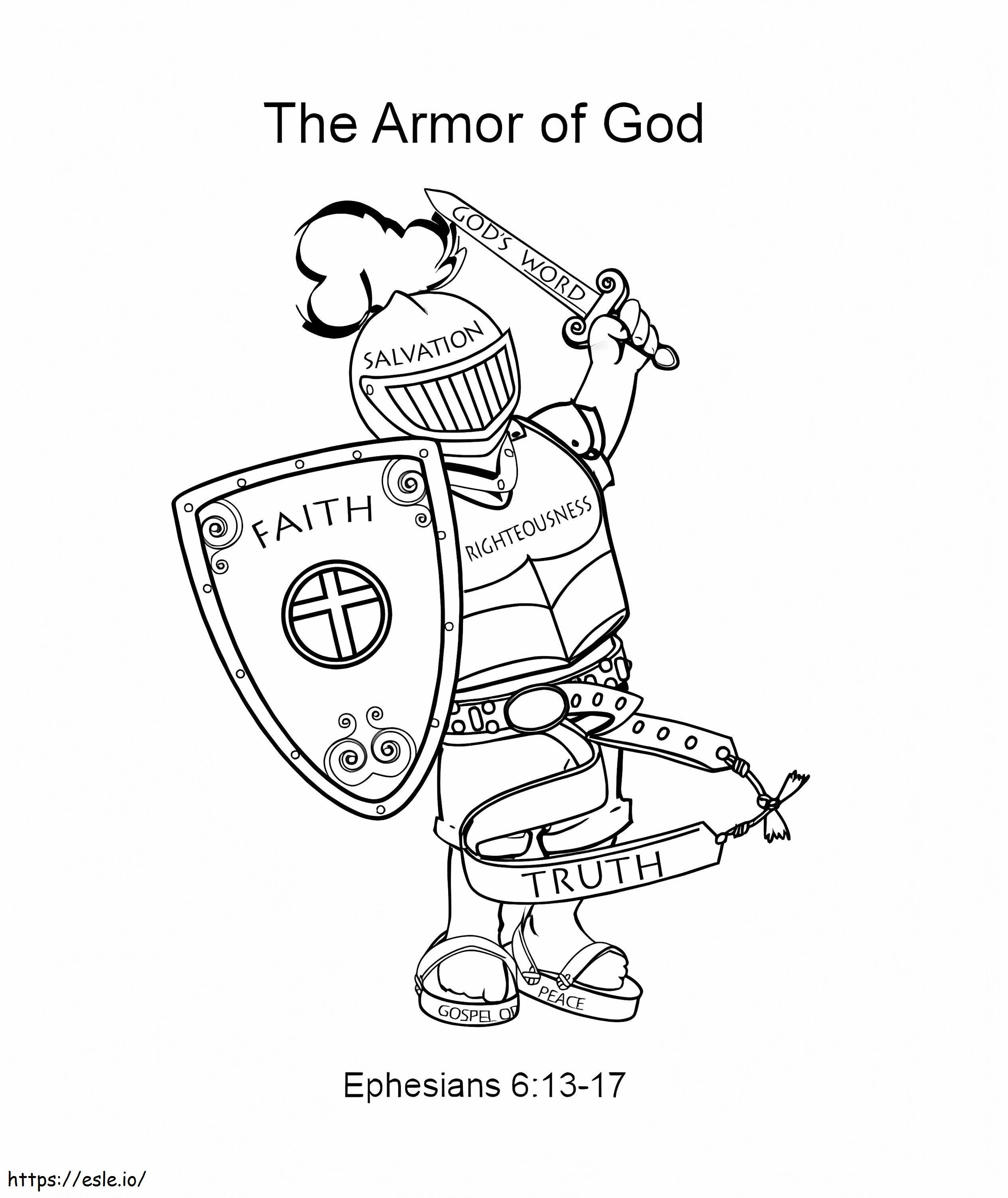 Coloriage L'armure de Dieu à imprimer dessin
