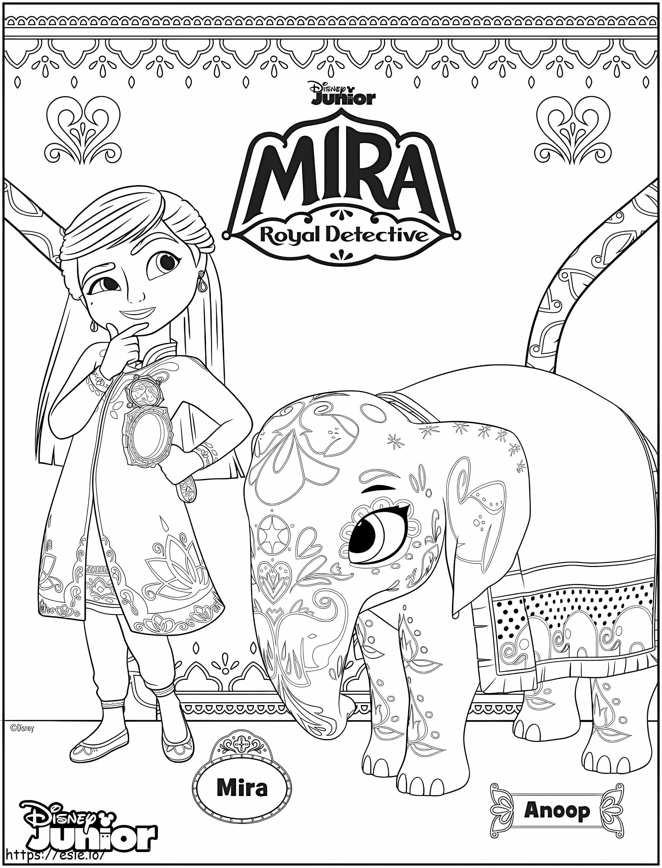 Mira i Anoop z „Mira Royal Detective”. kolorowanka