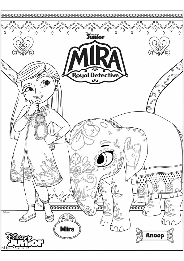 Mira i Anoop z „Mira Royal Detective”. kolorowanka