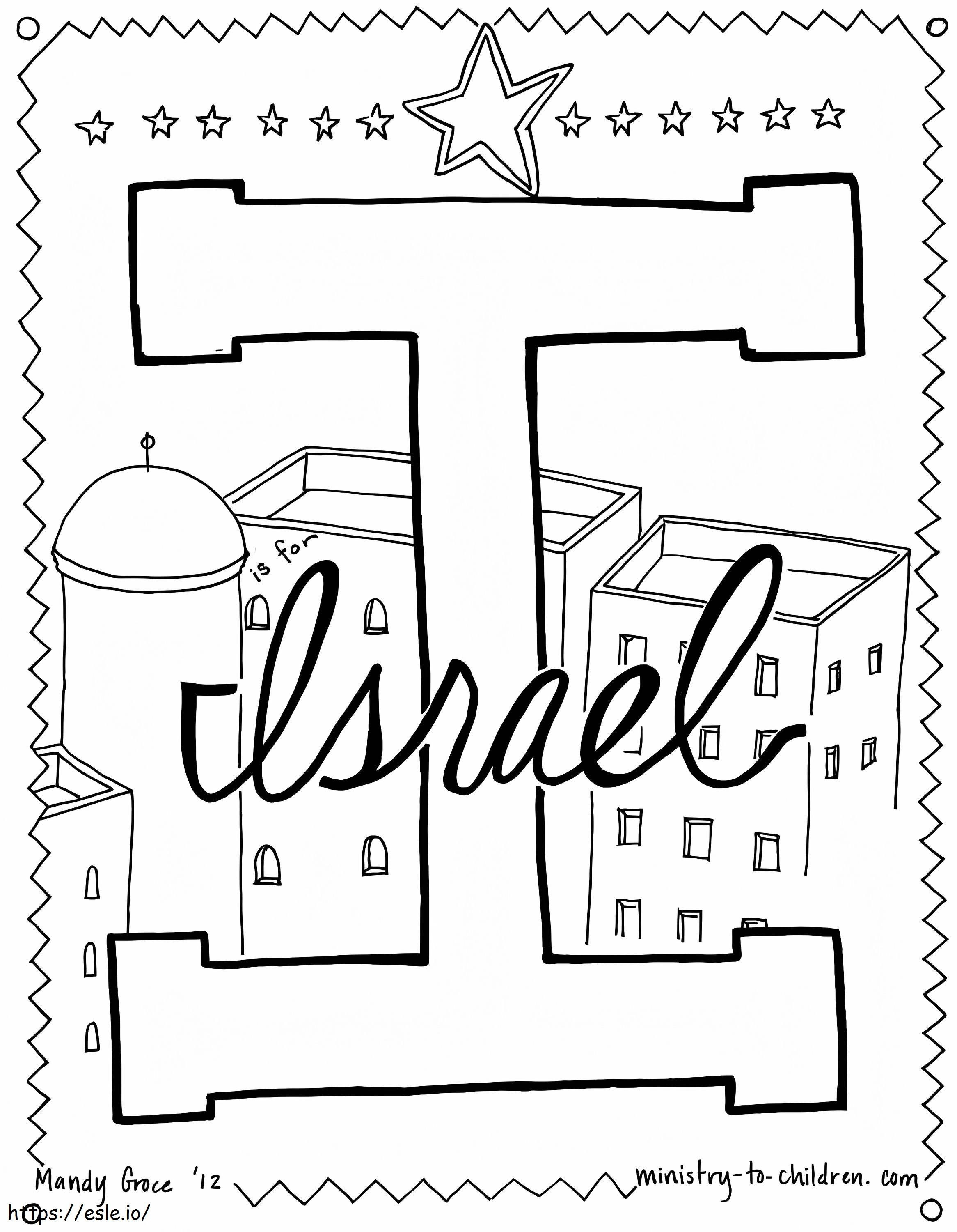 Coloriage Je suis pour Israël à imprimer dessin