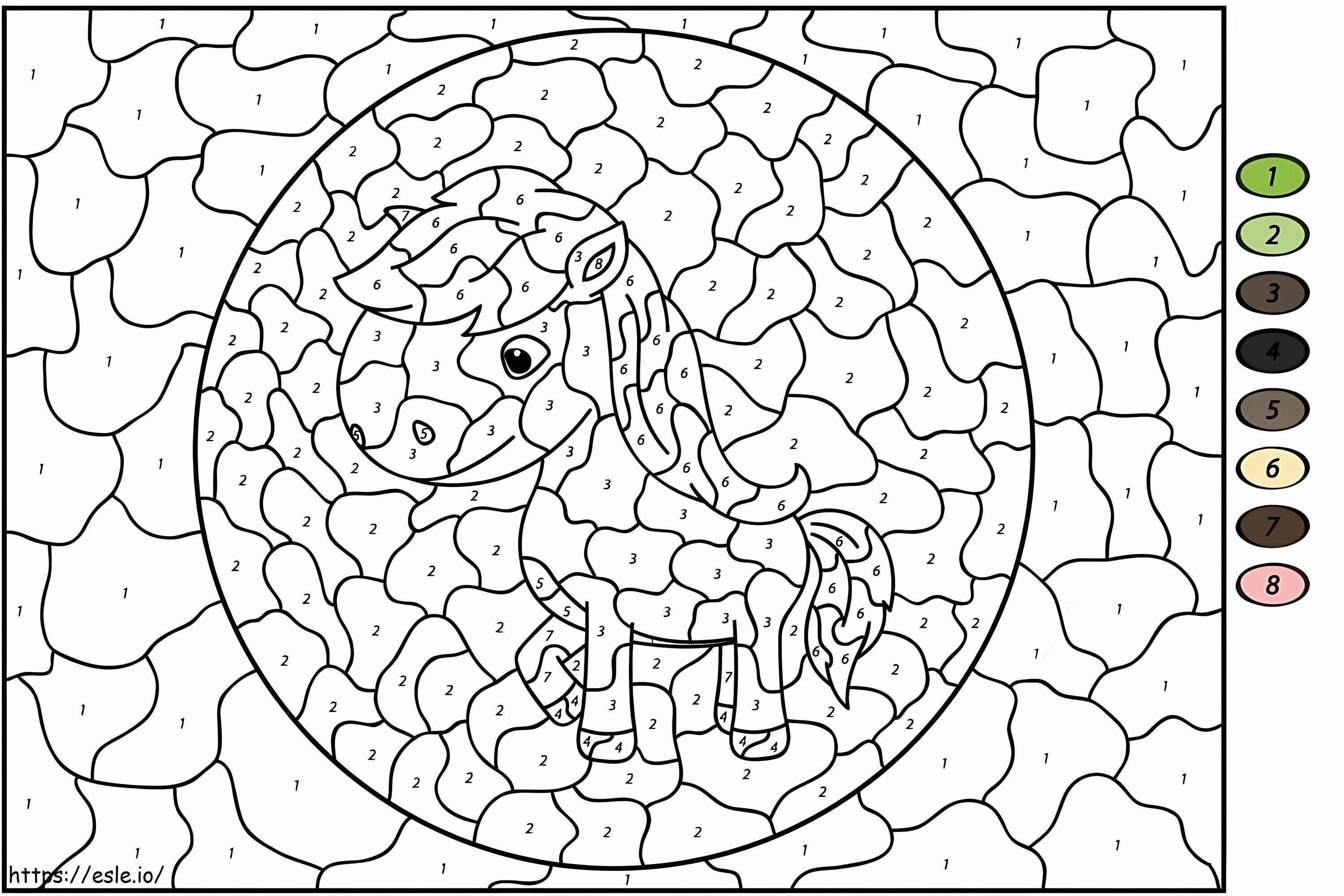Horse Color By Number coloring page
