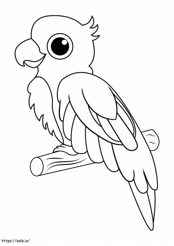 Cute Parrot On Branch Tree coloring page