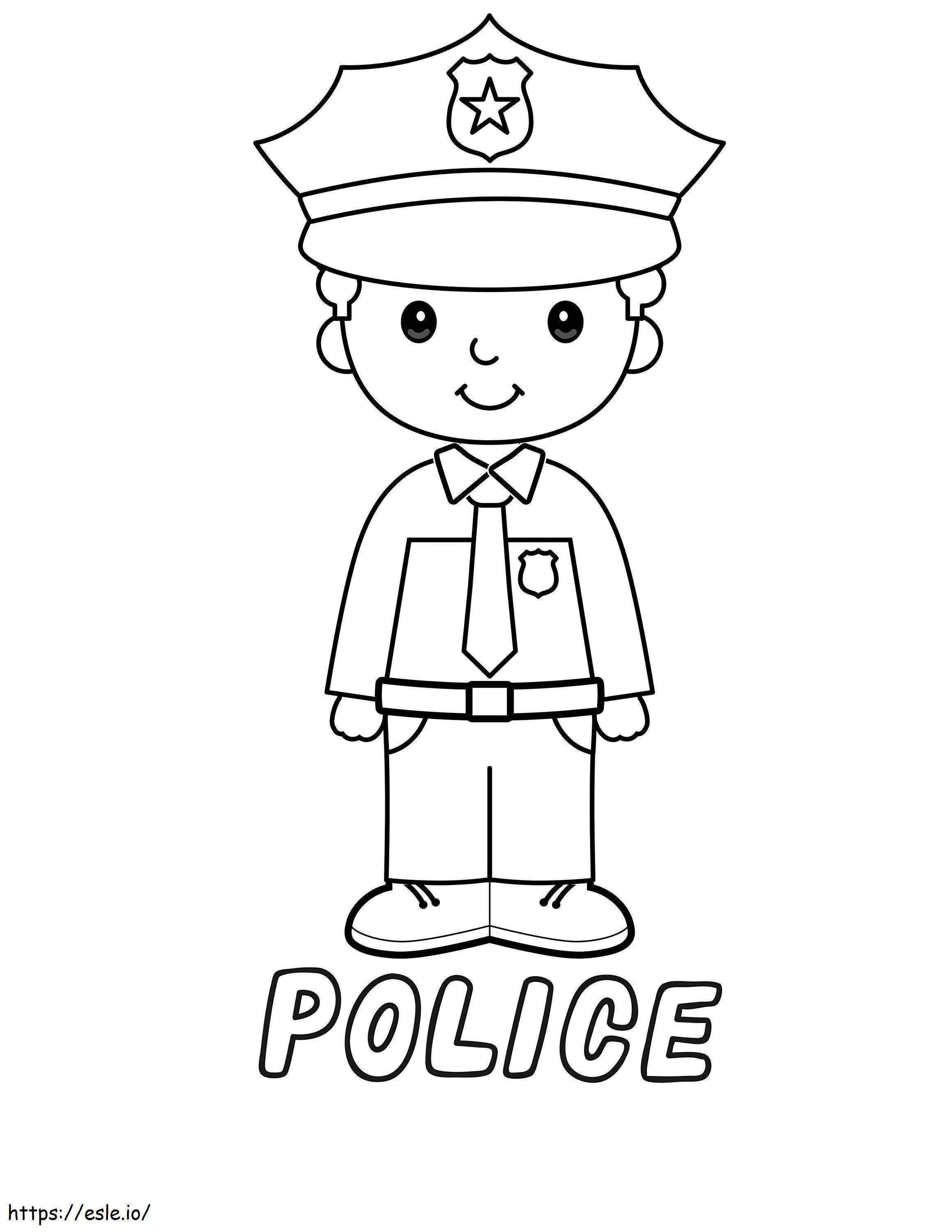 Policial para colorir