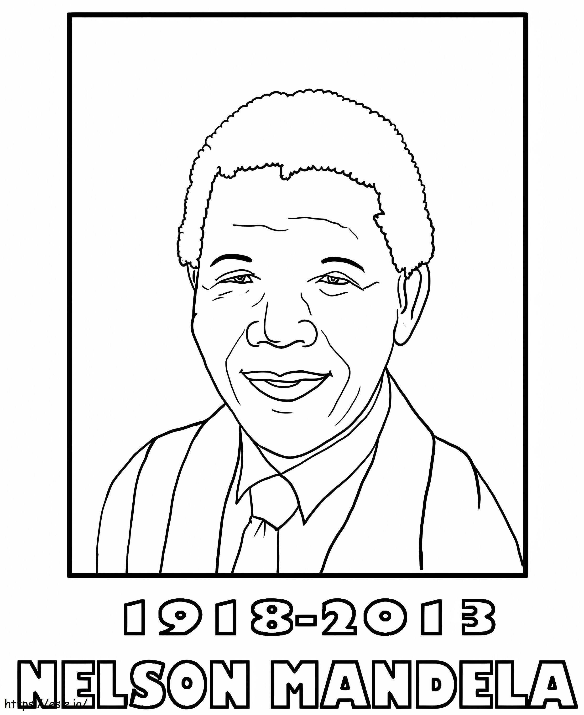 Nelson Mandela 4 coloring page