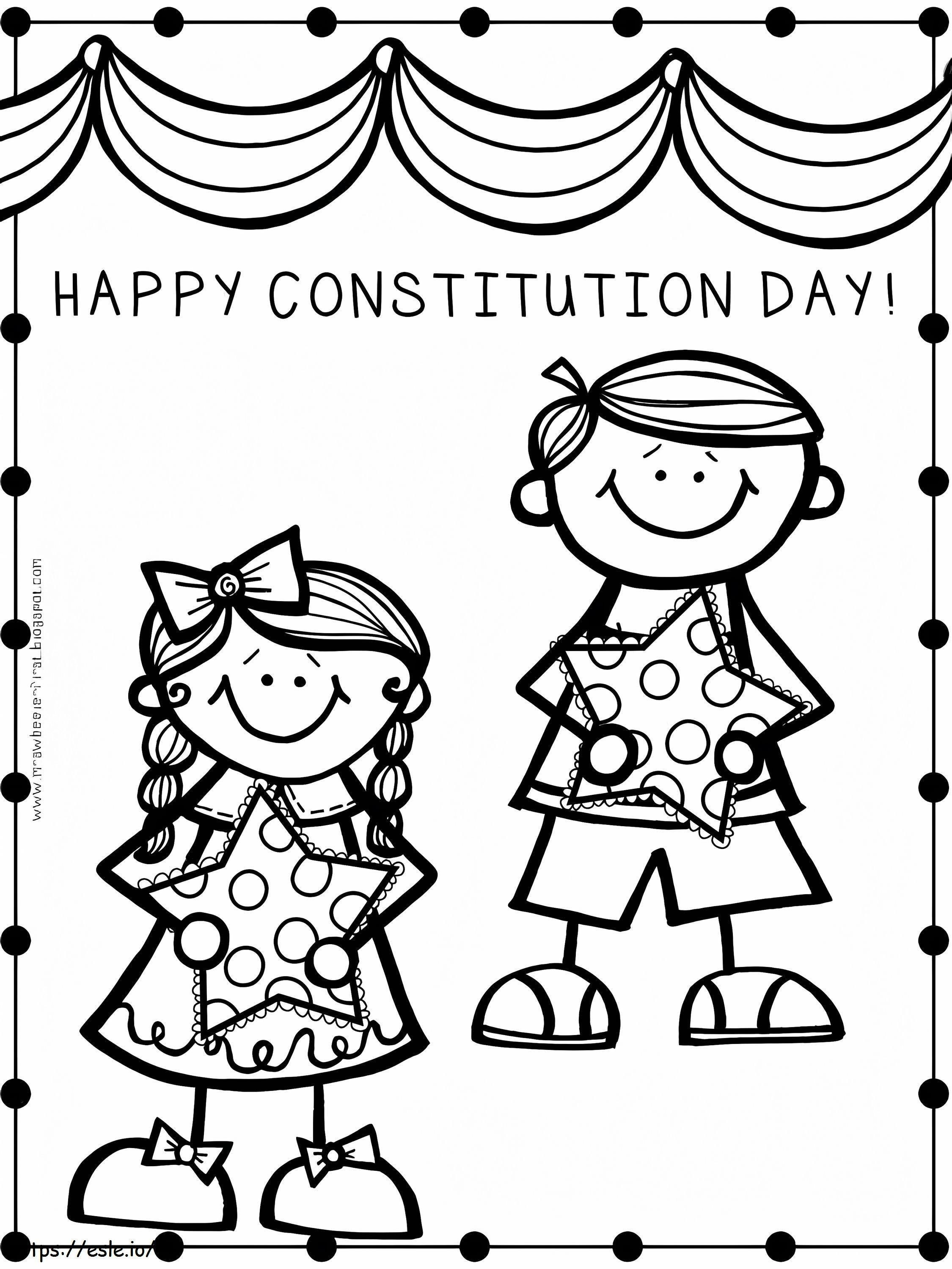 Feliz día de la Constitución para colorear