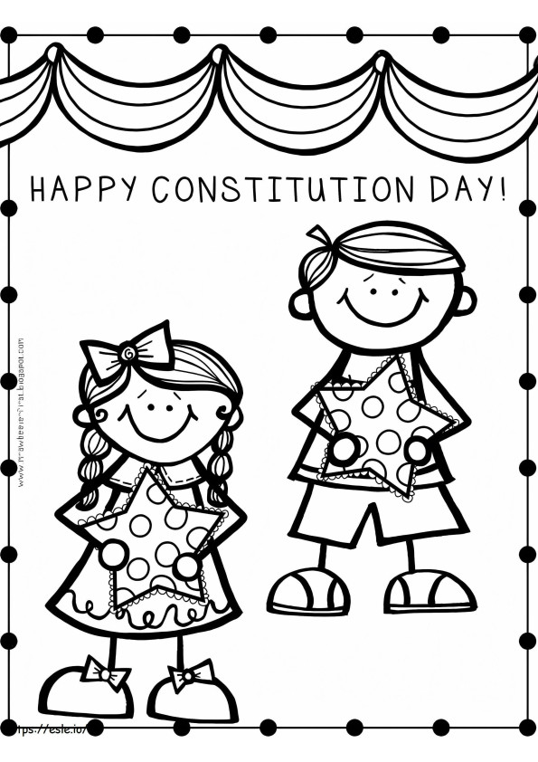 Happy Constitution Day coloring page