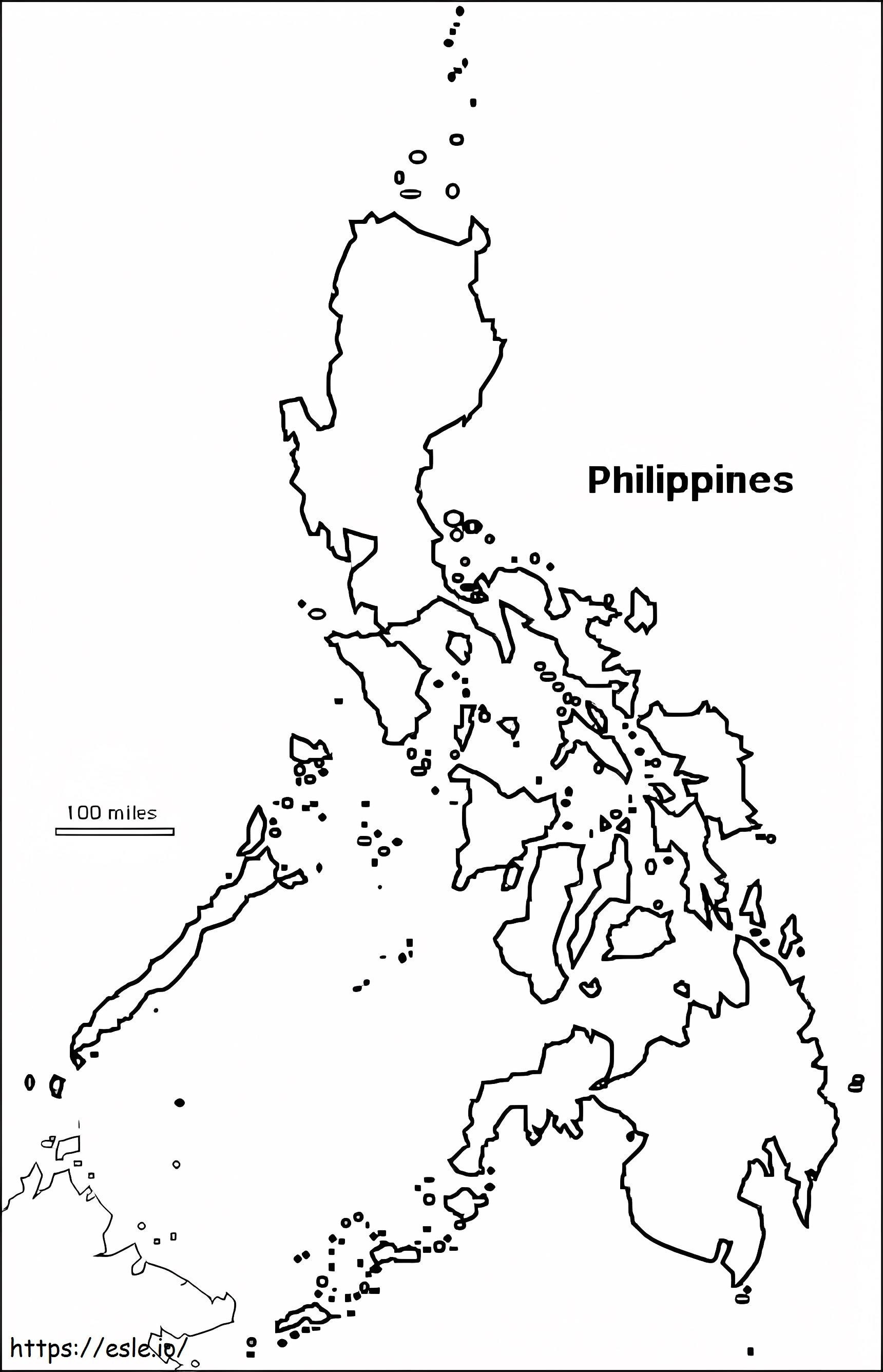 Filippijnen kaart 1 kleurplaat kleurplaat