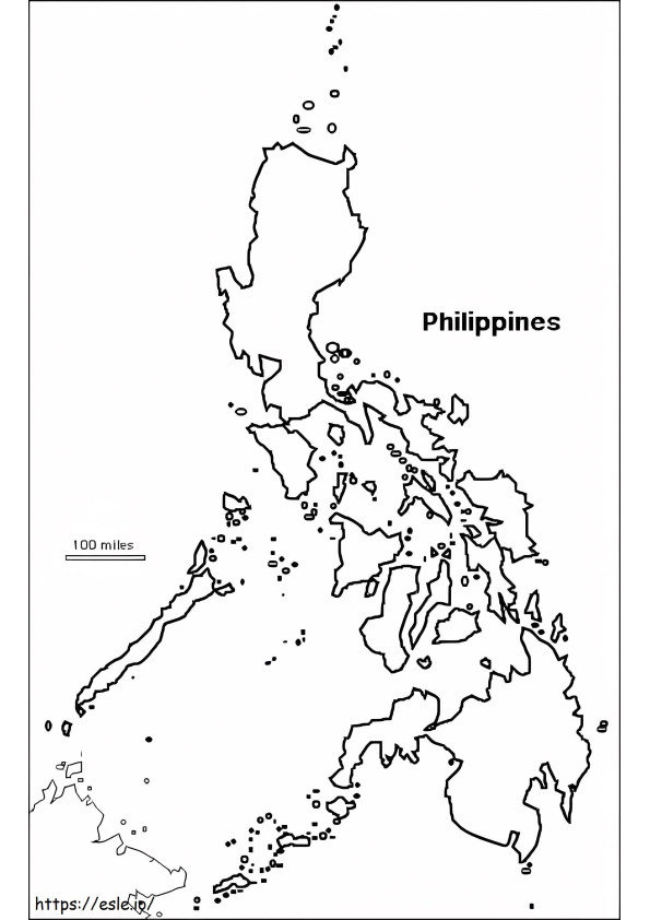 Mapa das Filipinas 1 para colorir