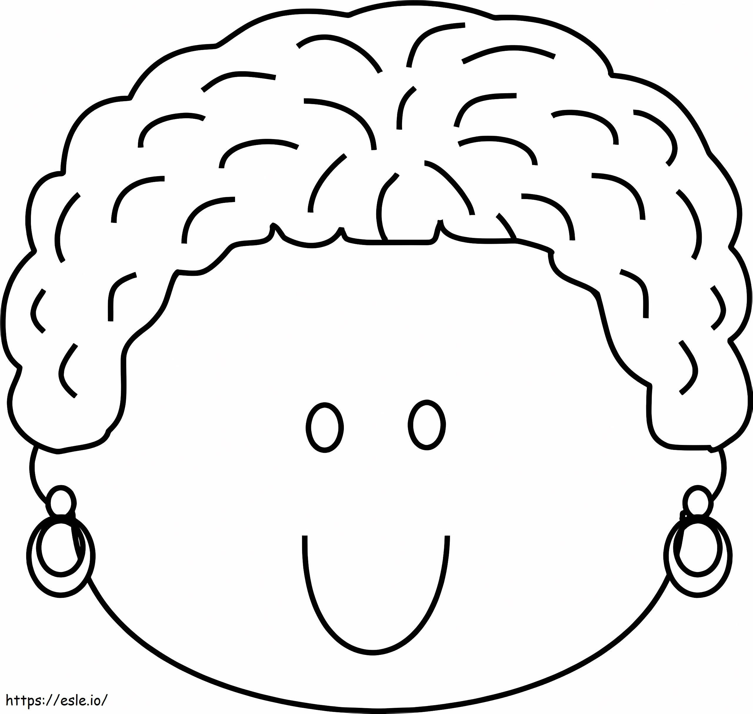 Printable Lady Face coloring page