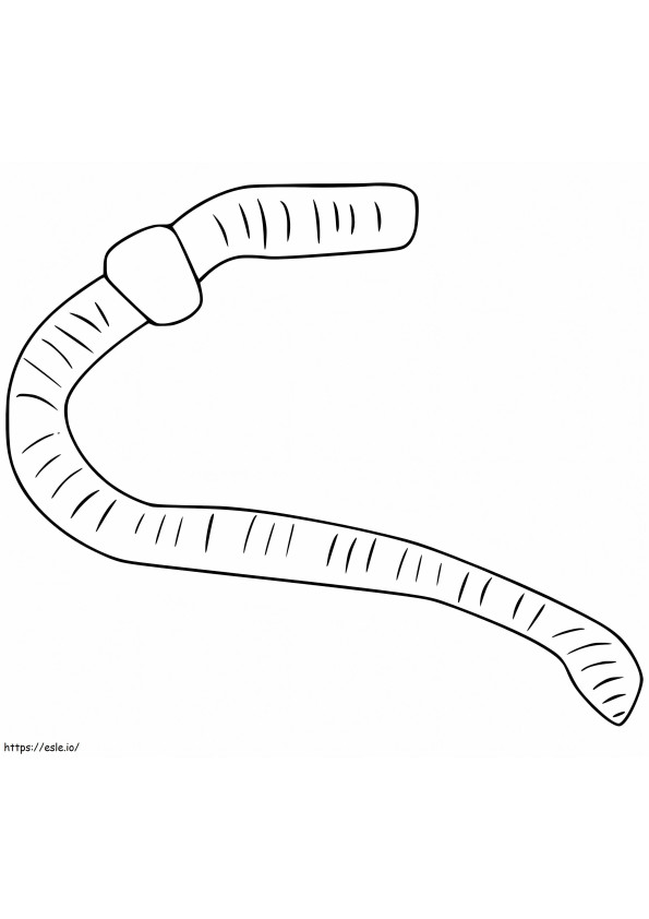 Simpele regenworm kleurplaat