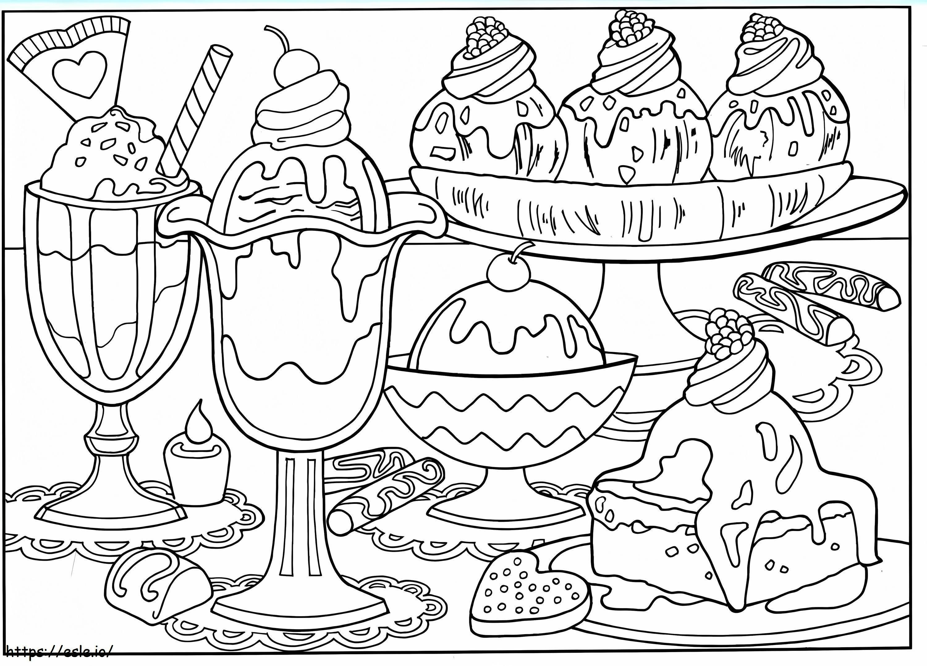 Ice Cream Table coloring page