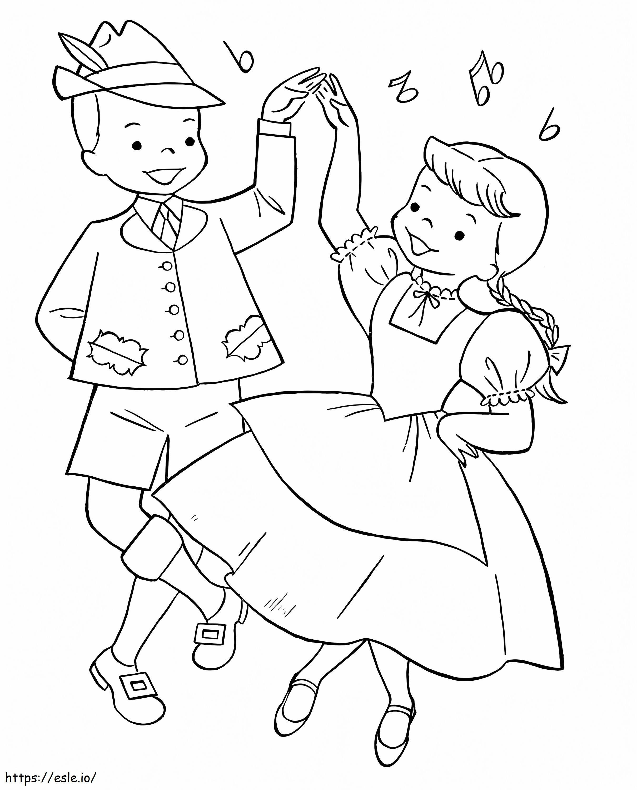 Austrian Boy And Girl coloring page