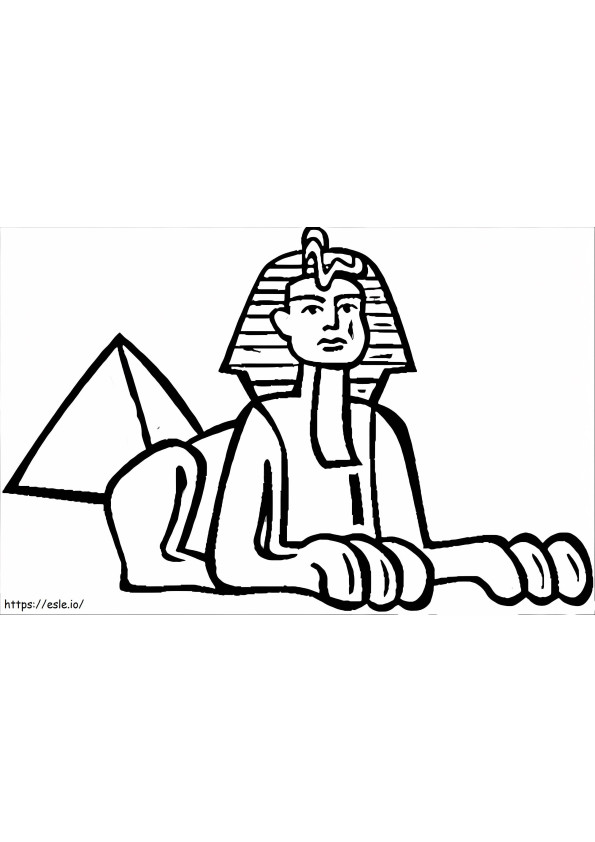 Coloriage Sphinx en Egypte à imprimer dessin