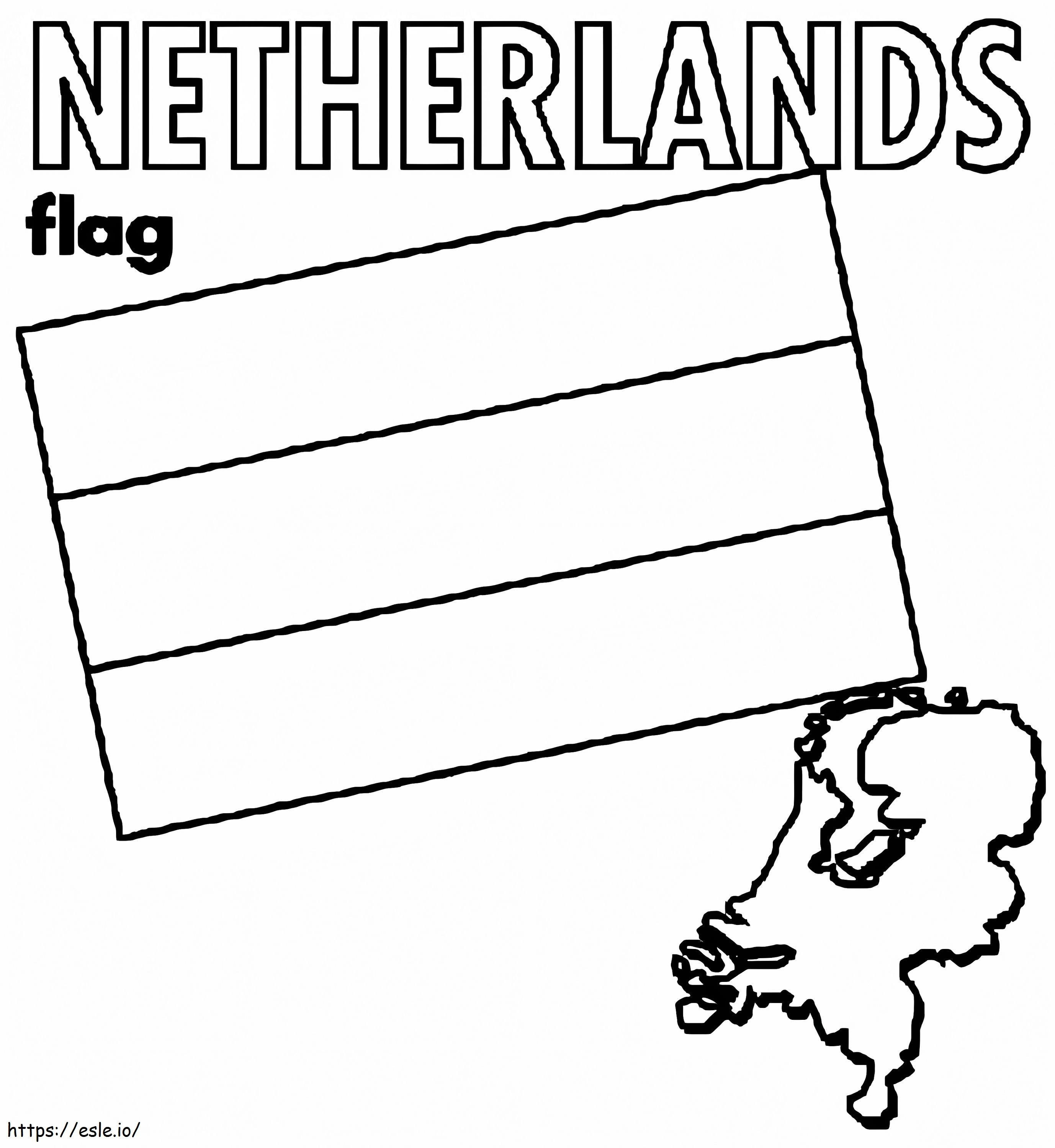 Bandera de Holanda para colorear