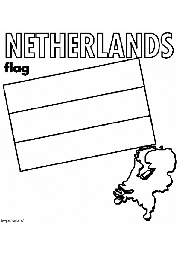 Alankomaiden lippu värityskuva