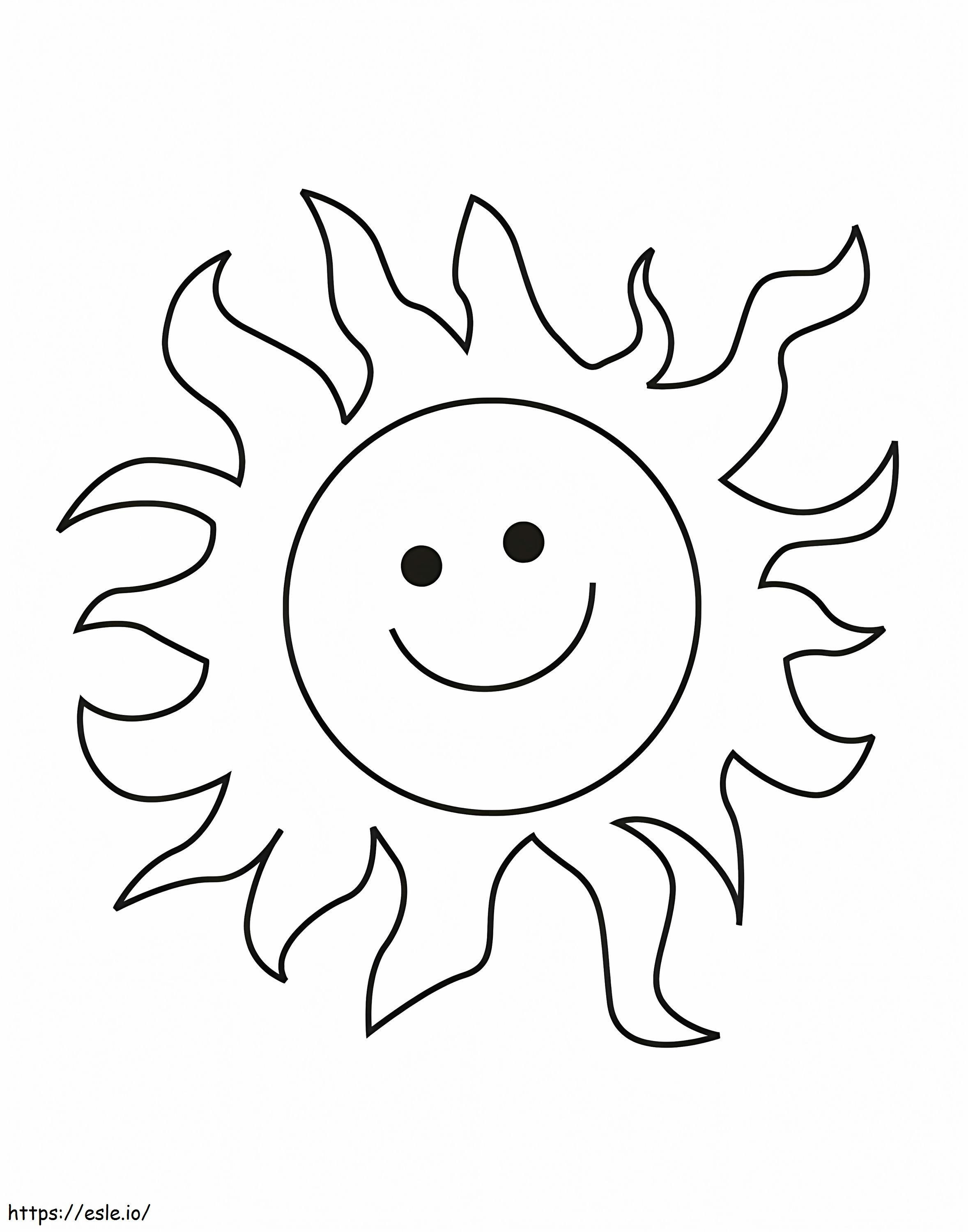 Coloriage Le soleil sourit à imprimer dessin