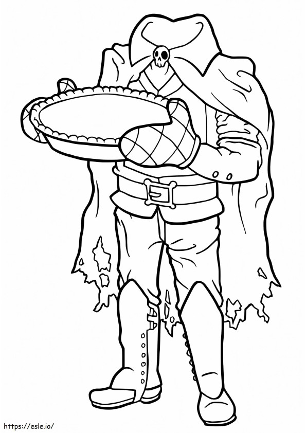 Cavaleiro sem cabeça e torta para colorir