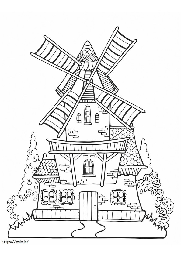Awesome Windmill coloring page