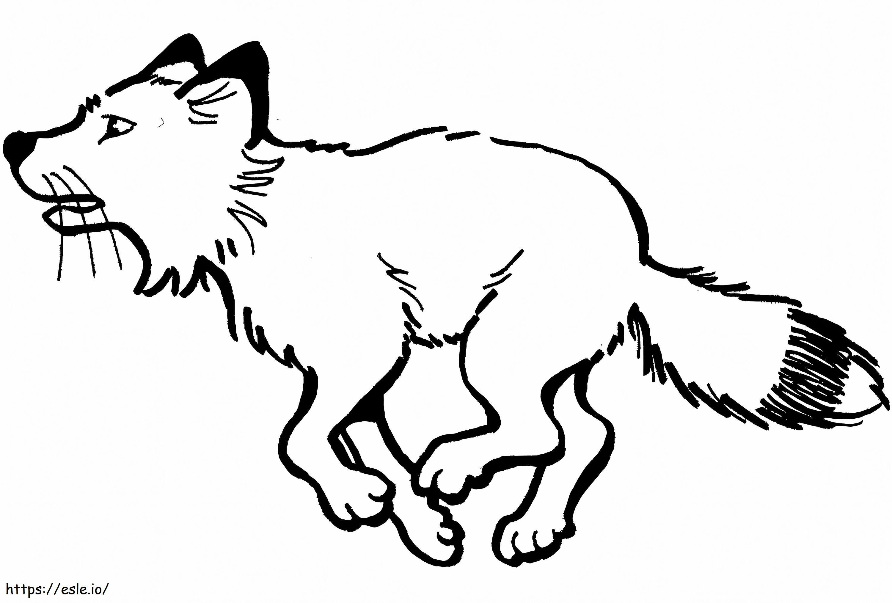 Red Fox Running coloring page