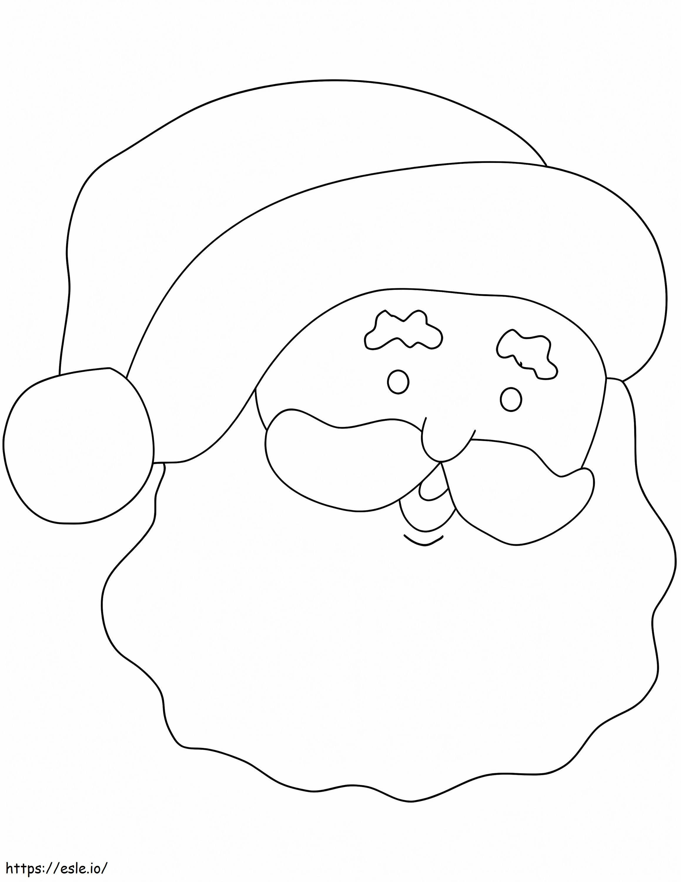 Portrait Of Santa Claus Drawn coloring page