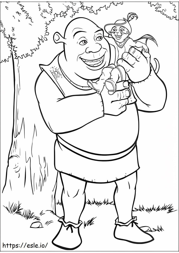 1532704448 Shrek And Puss A4 coloring page