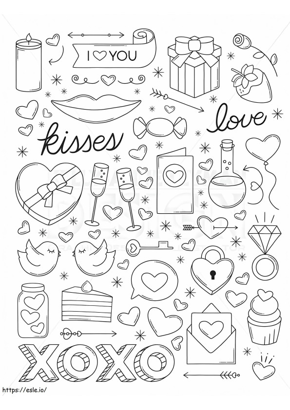 For Love Stickers coloring page