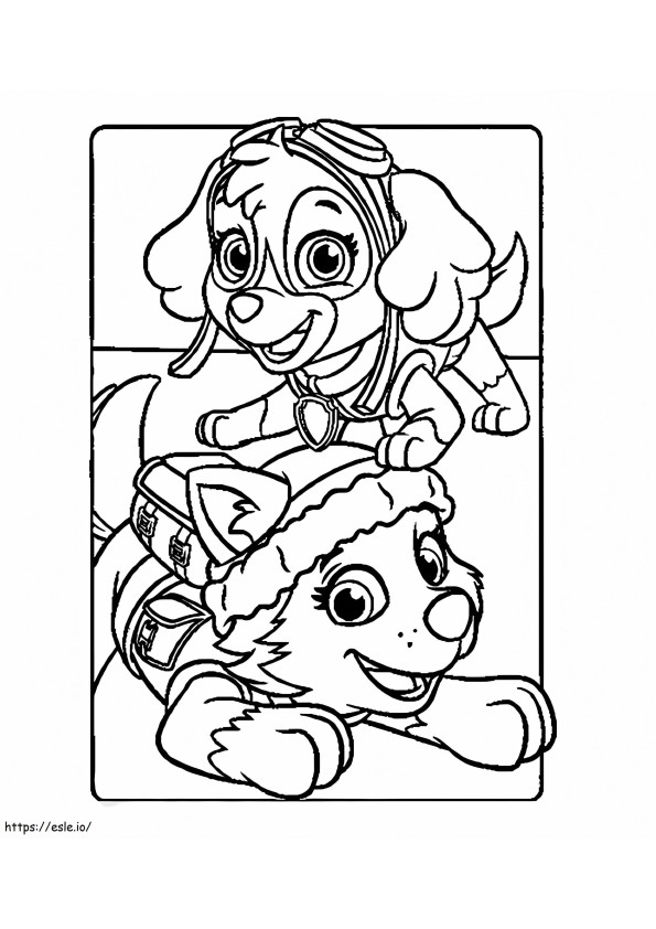 Everest And Skye coloring page