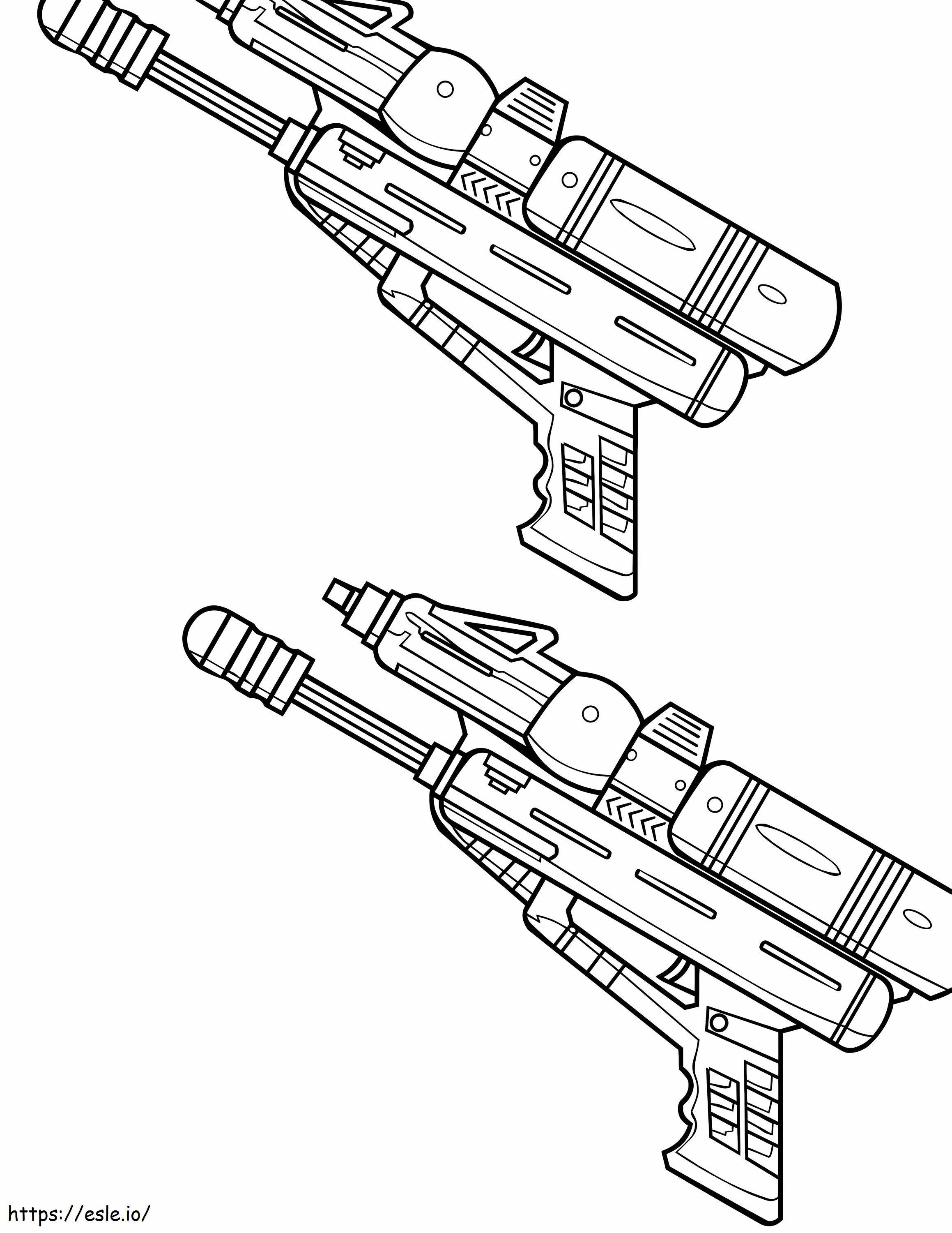 Coloriage Deux pistolets laser à imprimer dessin