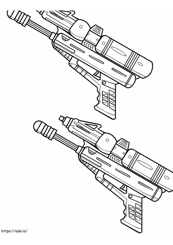 Zwei Laserpistolen ausmalbilder