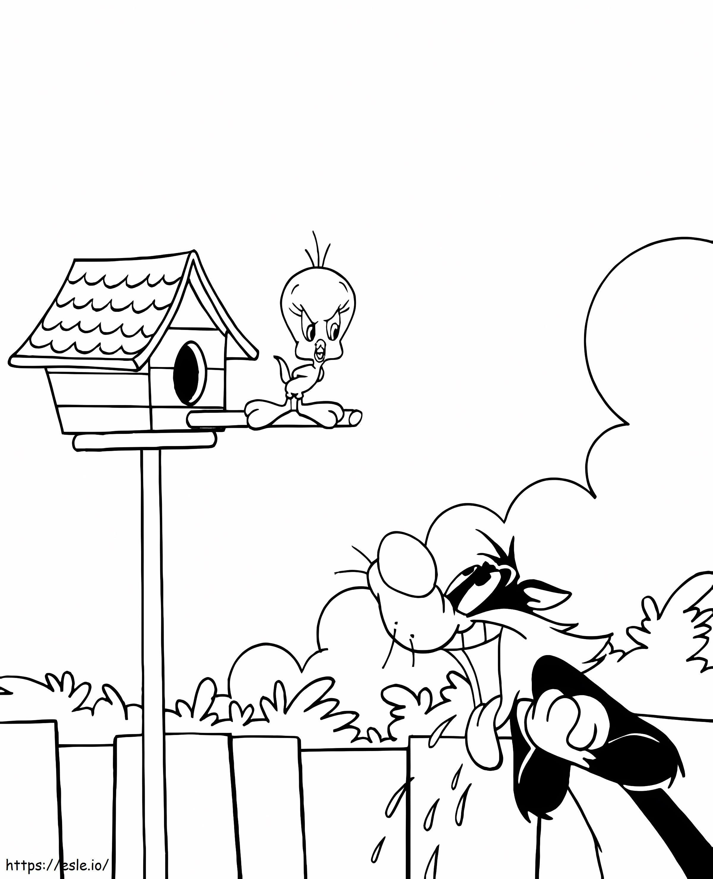 Tweety And Sylvester coloring page