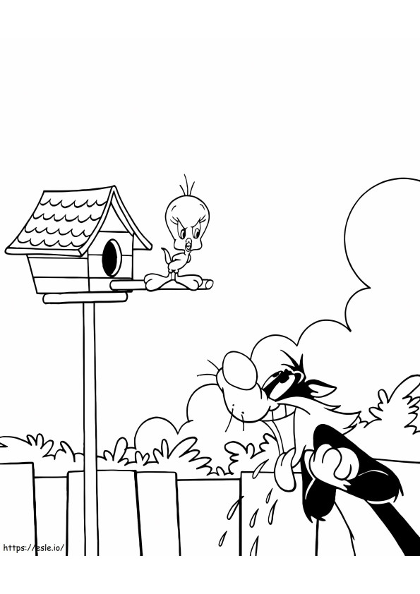 Tweety And Sylvester coloring page