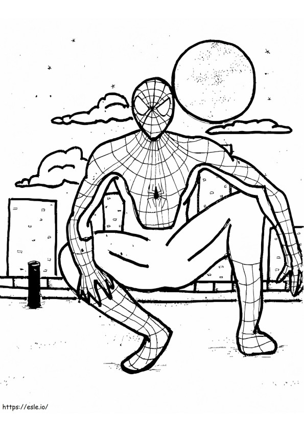 Coloriage Homme araignée 14 à imprimer dessin