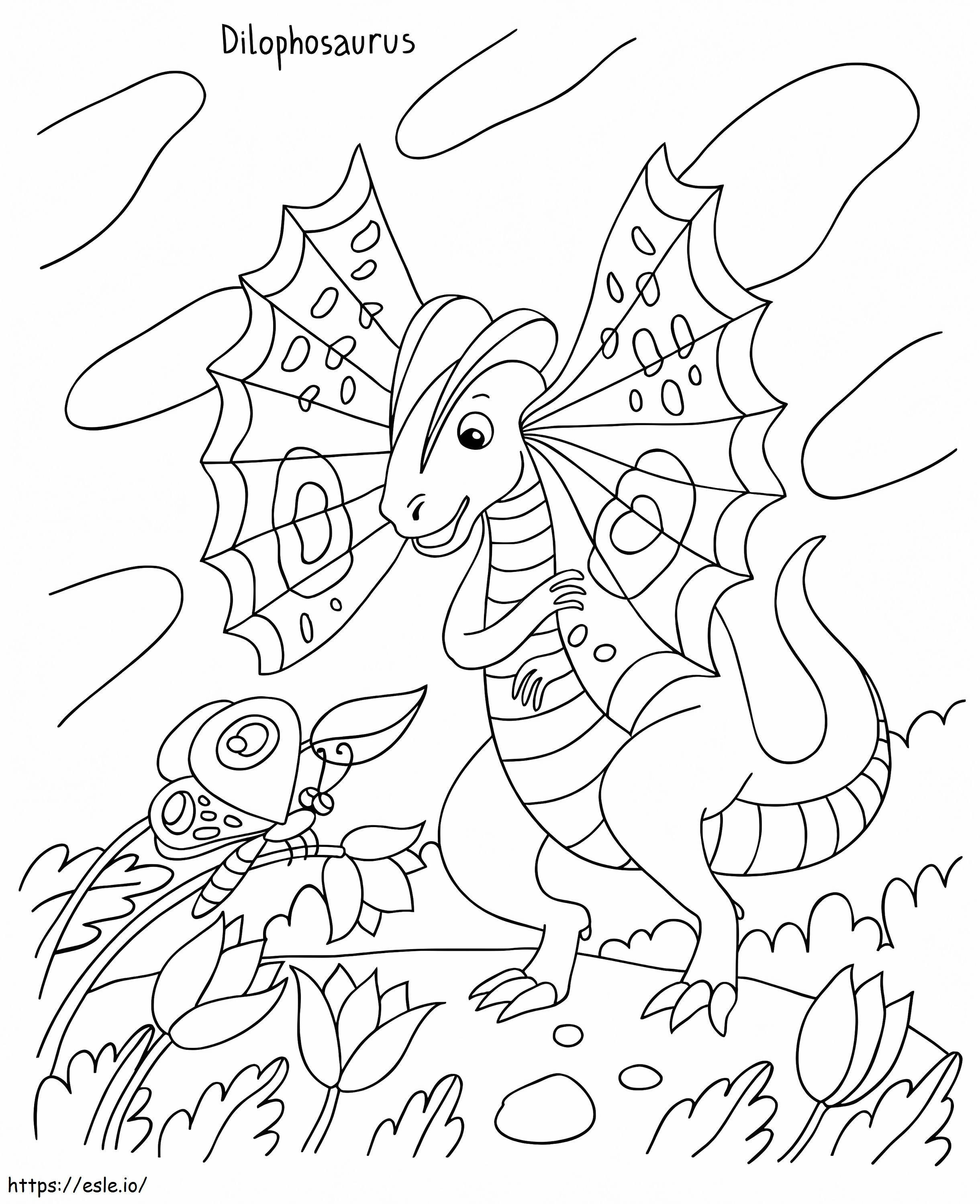 Lovely Dilophosaurus coloring page